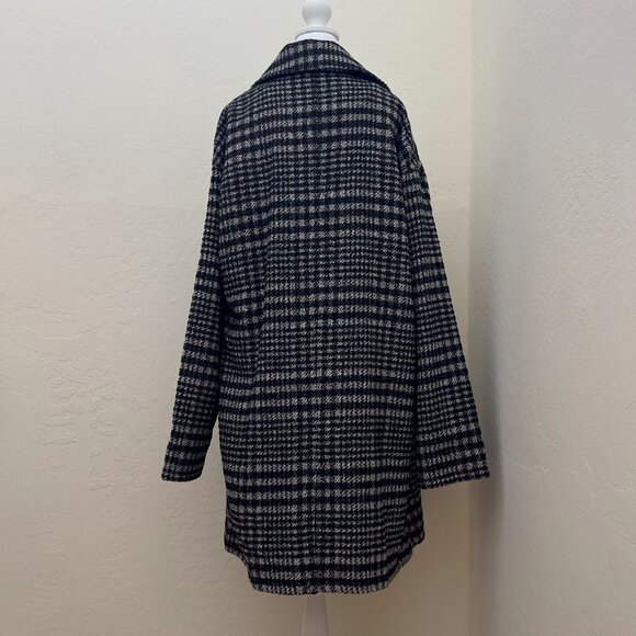 boohooMAN Pow Check Single Breasted Overcoat - Picture 3 of 11